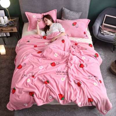 SleepyBear秋冬毛毯加厚珊瑚法兰绒床单人薄款空调毯午睡小毯子双人毛巾被子