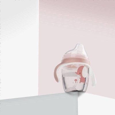 babycare儿童水杯宝宝学饮杯夏季喝水婴幼儿防倒吸重力杯儿童带手柄鸭嘴杯210ml樱粉