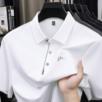 2025夏季新款男士短袖T恤夏季运动休闲装中青年翻领POLO衫