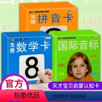 [正版]无图数字卡拼音卡音标全3册天才宝贝启蒙认知全新版撕不烂宝宝0-1-2-6岁早教认知书幼儿学前基础认字卡片识字大