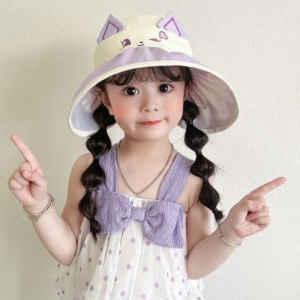 2026新款大檐夏季女童防晒防紫外线空顶遮阳帽可折叠男薄款宝宝帽