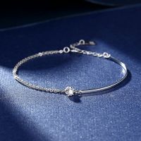 五角星双层手链女s999足银简约ins冷淡风半手镯镶钻轻奢手饰批发送女朋友老婆情人节七夕生日礼物