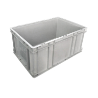 翌嘉YJ4121738 可堆式物流箱塑料周转箱塑料储物箱 无盖灰色 600*400*280