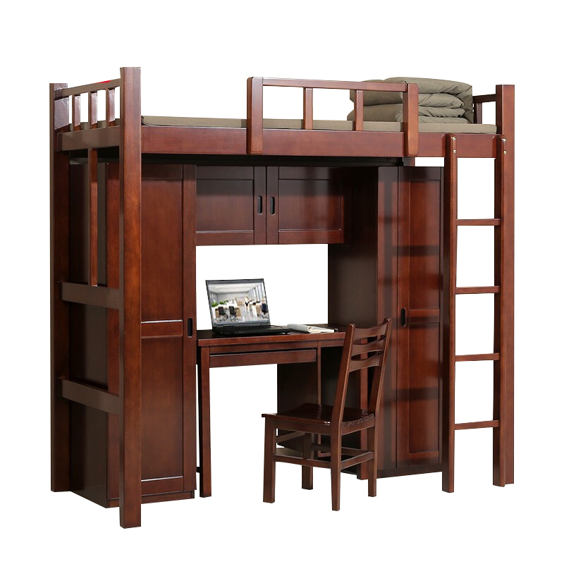 臻远 ZY-JFJJ-14 制式营具实木组合单人床宿舍公寓床营房组合家具木质组合单人床含床下柜学习桌