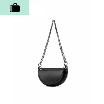 2020春夏新款包包女复古半圆马鞍包流浪包双链条包单肩斜挎包小包NEW LAKE 黑色女斜挎包