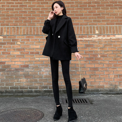 七斓呢子赫本风大衣女秋冬季2020年新款小个子短款黑色气质毛呢外套女毛呢外套