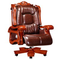 初嘉(CJ)豪华商务办公椅老板椅总裁椅可躺转椅电脑椅家用牛皮椅咖啡色A款