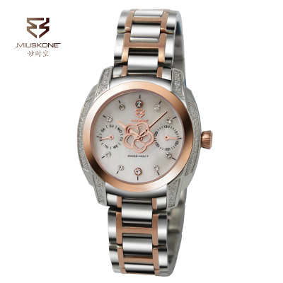 妙时空(MIUSKONE) 高端贝母面手表 瑞士机芯 商务职场 精钢表带 MS07(遇国庆/春节将于假后首日发货)