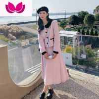 七斓2023新款小香风显瘦西装外套上衣半身裙子套装连衣裙女