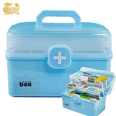 麒霁 收纳医药箱 大号 天蓝色 XY001