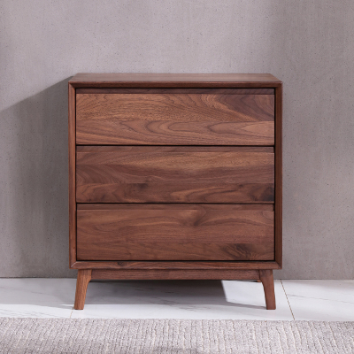 全简北美黑胡桃木极简风格斗柜 家用客厅储物柜 卧室精美收纳柜