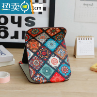 敬平折叠镜子化妆镜台式桌面可立家用小型便携办公室学生宿舍大号翻盖 绚丽民族-小号