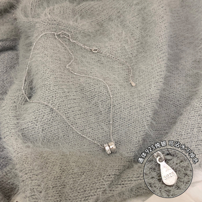 纯银项链转运珠锆石吊坠毛衣链配饰小众女秋冬冷淡风轻奢气质送女朋友老婆情人节七夕生日礼物