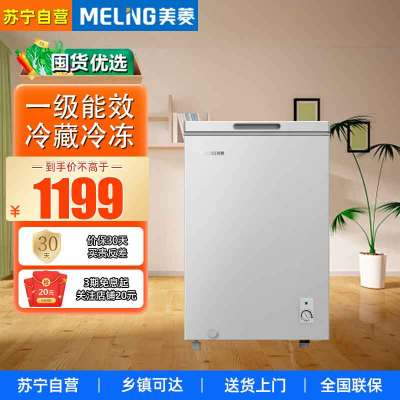 美菱(MeiLing)BC/BD-100DTXNP亚光银100升家用节能省电一级能效冷冻冷藏转换减霜租房商用卧式迷你囤货