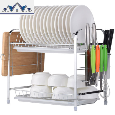 碗架沥水架厨房置物架家用晾碟盘子装碗筷收纳盒箱控水洗碗池放碗 三维工匠