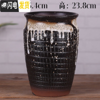 三维工匠宜兴紫砂花盆老桩多肉盆景法师盆栽透气粗陶陶瓷大号盆 圆法师黑挂白 大花盆容器