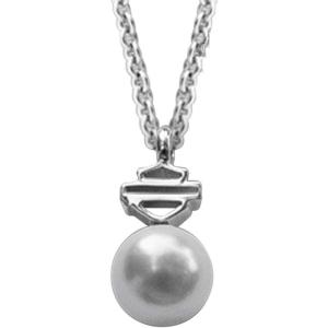 Harley Davidson女款银母贝吊坠项链 可调节链条优雅饰品 initial