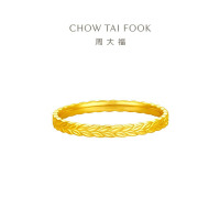 周大福麦穗 穗穗平安足金黄金戒指女(工费:180计价)EOF1293七夕礼物