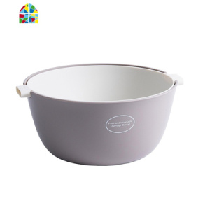 厨房洗菜盆塑料双层家用大号菜篮子多功能圆形洗水果盆果盘 FENGHOU O派深绿色洗菜篮洗菜篮