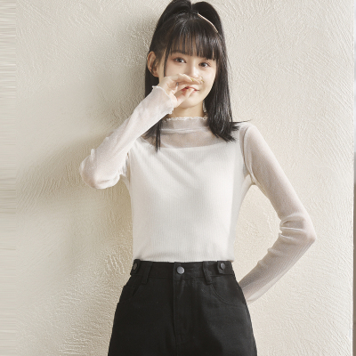 [1.5折价27元]唐狮春装新款女针织衫设计感小众轻薄打底小衫修身简约衣
