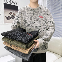 男士卫衣新款春秋季麂皮绒休闲圆领卫衣百搭男式套头长袖大码宽松