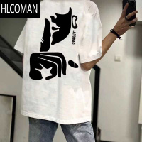 HLCOMAN潮牌设计感嘻哈美式复古短袖t恤印花潮流宽松男女ins半袖上衣