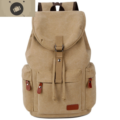 背包时尚潮流帆布双肩包男士休闲高中生大学生书包男旅行包大容量  艾