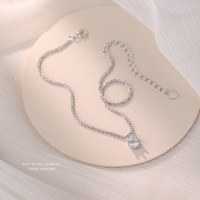 S925纯银波光粼粼闪钻脚链女ins风轻奢感小众设计脚环锆石脚饰送女朋友老婆情人节七夕生日礼物