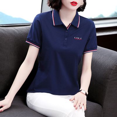 t恤女短袖2021夏季新款休闲翻领polo衫显瘦体恤臻依缘
