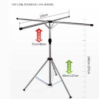 不锈钢晾衣架落地折叠多功能晾衣杆伸缩卧室内阳台家用简易凉衣架 三维工匠