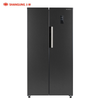 上菱601升对开门冰箱风冷无霜一级能效双变频节能离子净味抗菌大容量家用双开门电冰箱BSE601PWL(丝蕴灰)