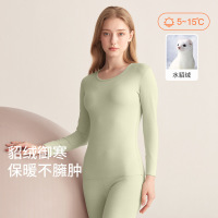 7A抑菌德绒保暖内衣女士无痕磨毛秋冬季发热水貂绒秋衣秋裤套装女_452
