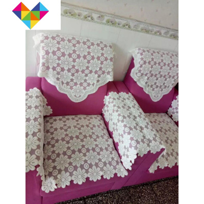 泼蕾丝沙发套椅子沙洗沐足罩欧式件套五甲店脚沙发白色防滑T55-G74-米色小花T40-70*180cm长坐垫御蓝锦