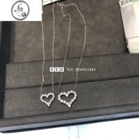 JiMiΤ家爱心项链女金玫瑰金心形锁骨链银银白金钻石气质ins莫桑钻