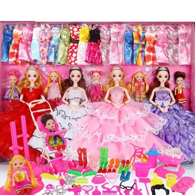 音乐巴比洋娃娃套装大礼盒婚纱公主衣服女孩子玩具儿童生日加长版P8款灯光音乐9D眨眼12关节送108赠品