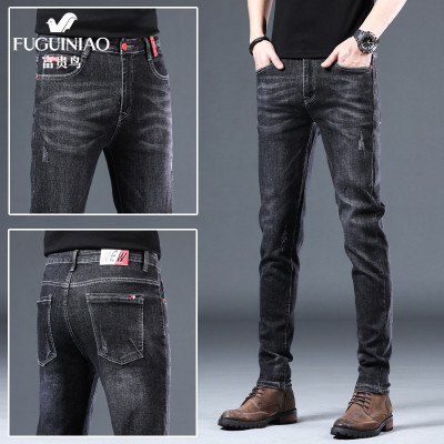 富贵鸟牛仔裤男男装男士2021春秋夏季新品潮流弹力透气时尚韩版长裤裤子时尚商务