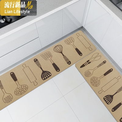 厨房地垫防滑防油家用长条脚垫吸水耐脏进可机洗可定制裁剪 三维工匠地毯