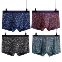 印花无痕男士内裤 3DU凸男士中腰裤头 男士平角裤厂家