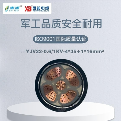 秦源牌 YJV22-0.6/1KV-4*35+1*16mm² 铜芯低压钢带铠装绝缘电力电缆 元/米 定制商品 联系客服