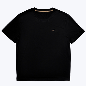 尘界黑色短袖圆领休闲T恤夏季男上衣