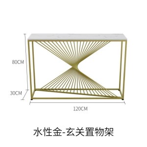 森美人北欧轻奢玄关台铁艺玄关桌大理石走廊边几简约现代条案靠墙窄桌子