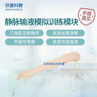 欣曼科教 静脉输液模拟训练模块 静脉穿刺输液手臂及肌肉注射模型XM-S1010