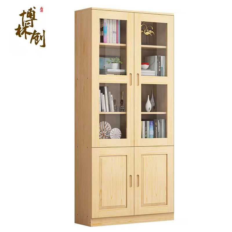博林创 松木书柜 0.8米二门 /个