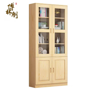 博林创 松木书柜 0.8米二门 /个