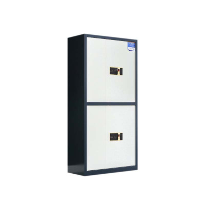 鑫升顺保密柜财务档案柜文件柜办公室资料储物柜保险柜电子密码国保锁通双节灰框白门-指纹密码锁