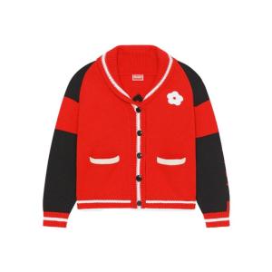 高田贤三(Kenzo)长袖针织开衫女运动卫衣套头衫棉羊毛混纺插肩袖