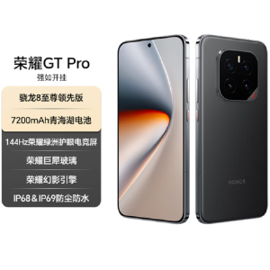 荣耀GT Pro 幻影黑 12GB+256GB 骁龙8至尊领先版芯 90W快充 7200mAh大电池 荣耀绿洲护眼屏 5G AI手机