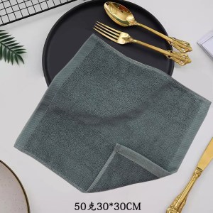 纯棉小方巾全棉四角毛巾擦手抹布-70g灰色(10条装)尺寸35*35cm