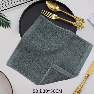 纯棉小方巾全棉四角毛巾擦手抹布-70g灰色(10条装)尺寸35*35cm