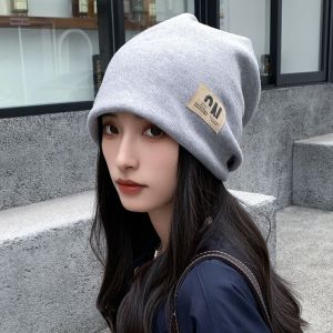 网红堆堆帽潮流女秋冬季产后月子帽百搭显脸小针织毛线包头冷帽子3759A